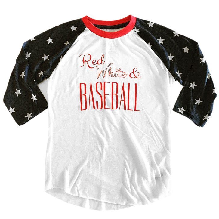 Red White and Baseball Tee